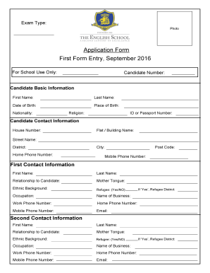 School Application Form
