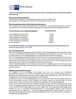 Hinweise zum Beitragsbescheid für Gewerbetreibende