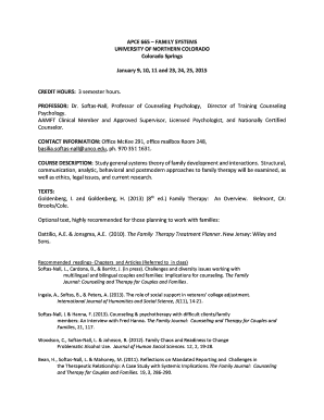 APCE 665 FAMILY SYSTEMS UNIVERSITY OF NORTHERN COLORADO - extended unco