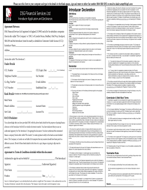 DSG Financial Services Introducer Agreement