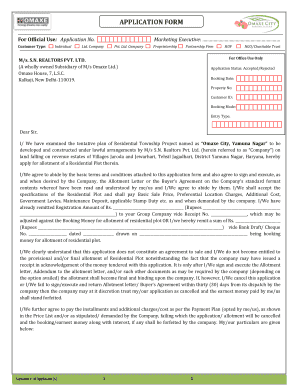 Residential Plot Application Form