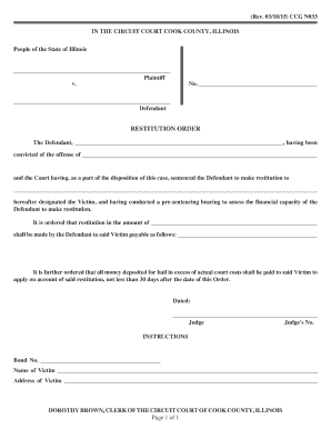 Cook County Restitution Order