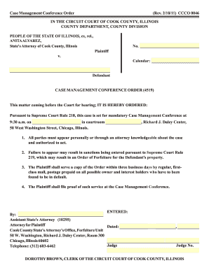 Case Management Conference Order