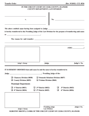 Cook County Circuit Court Transfer Order