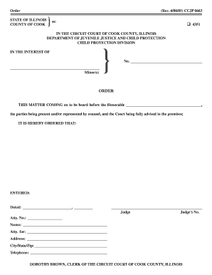 Illinois Child Protection Court Order