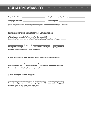 Goal Setting Worksheet