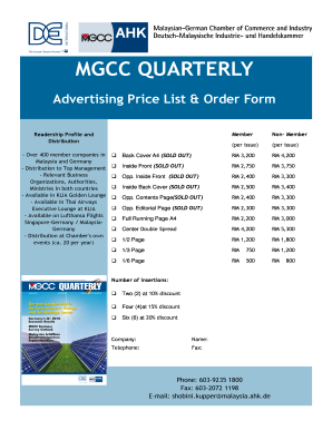 Advertising Price List Order Form - malaysiaahkde