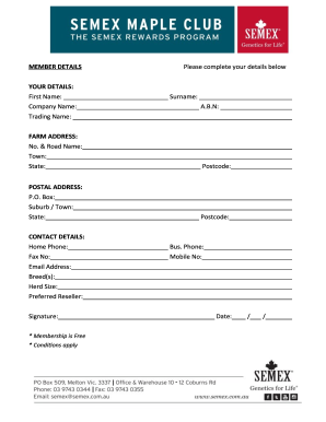 Australian Farm Membership Form