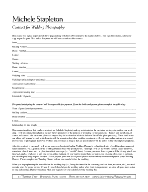 Wedding Photography Contract