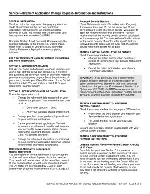 Service Retirement Application Change Request