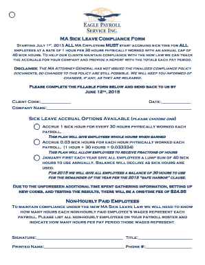 MA Sick Leave Compliance Form