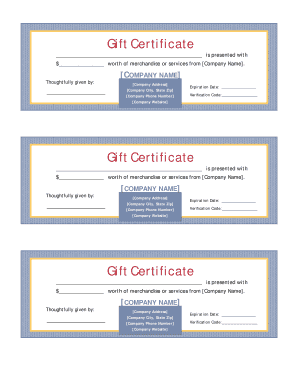 Fillable Online Gift Certificate - Free Small Business Forms Fax Email ...