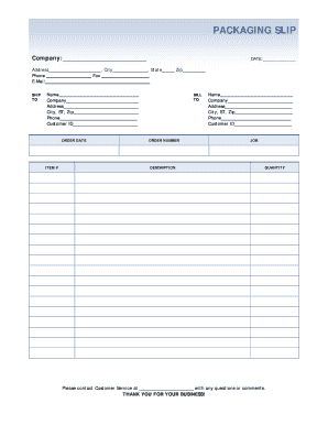 Packing Slip Template
