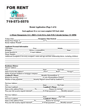 Rental Application Form
