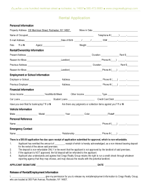 Rental Application Form