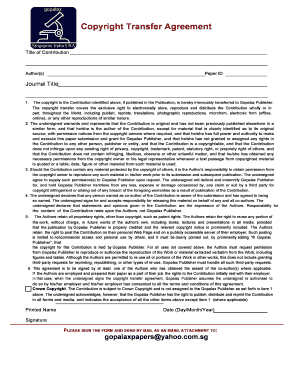 Copyright Transfer Agreement