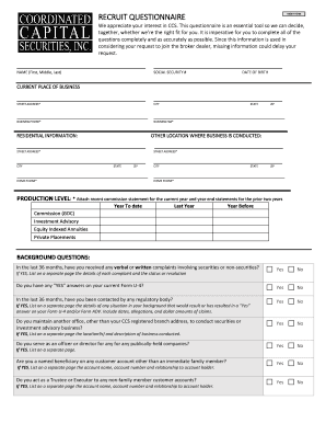 CCS Recruit Questionnaire