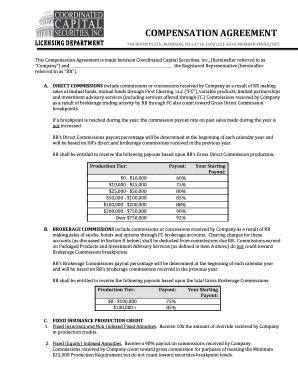 Compensation Agreement for Registered Representative