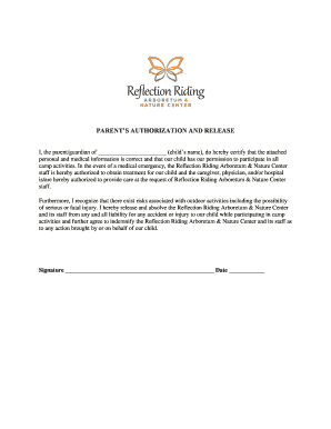 Parent Authorization and Release