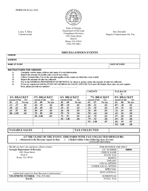 Georgia Form CD-32 for Vendor Tax Reporting