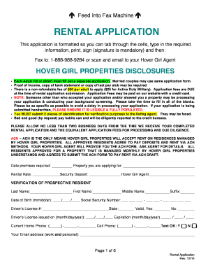 Rental Application Form