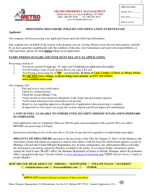 Montana Rental Application Form