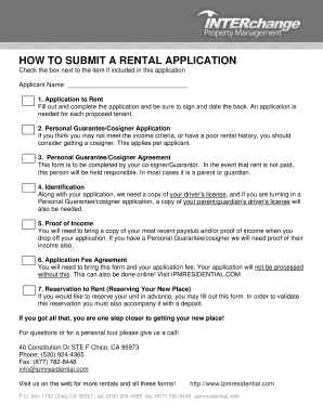 California Rental Application Form