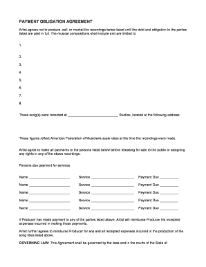 Payment Obligation Agreement