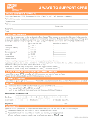 CPRE Membership and Donation Form