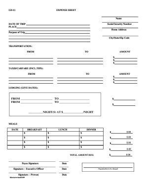 Expense Sheet