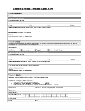 Boarding House Tenancy Agreement
