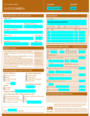 University of Barcelona Enrollment Form