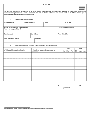 Formulario de Reconocimiento de Trienios