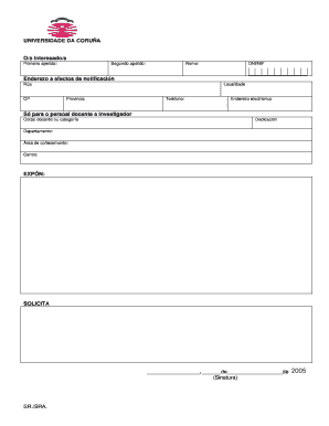University of A Coruña Application Form