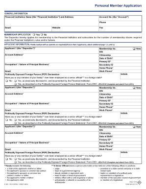 Personal Member Application Form
