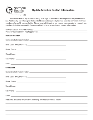 Update Member Contact Information