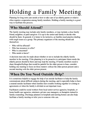 Family Meeting Agenda Template