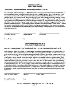 FORMULARIO DE AUTORIZACIÓN DE BENEFICIOS