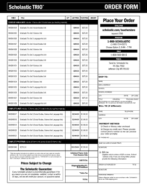Scholastic Trio Order Form