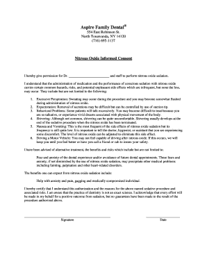 Nitrous Oxide Informed Consent Form