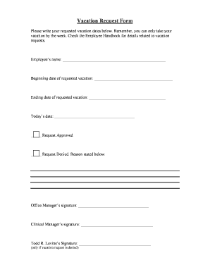 Vacation Request Form