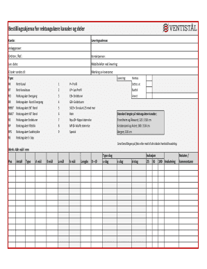 Order Form for Rectangular Channels and Parts