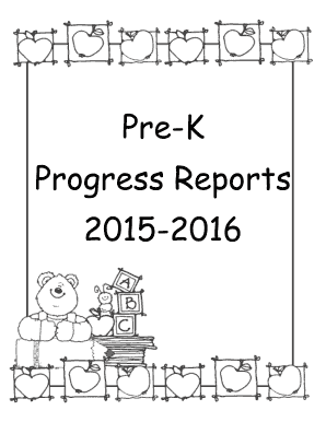 Pre-K Progress Report Template