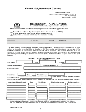 Residency Application for LIHTC/HOME/Rural Development/Section 8 Properties