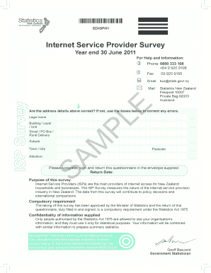 New Zealand ISP Survey Form