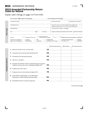 Minnesota Amended Partnership Return Form M3X