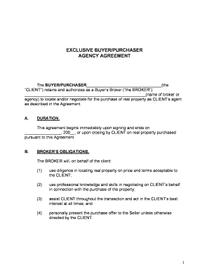 Exclusive Buyer Broker Agreement