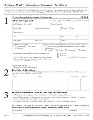 Accidental Death & Dismemberment Insurance Enrollment Form