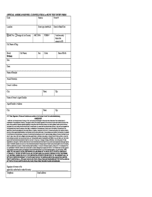 American Kennel Club Field Trial or Hunt Test Entry Form