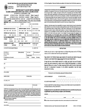 American Kennel Club Agility Trial Entry Form